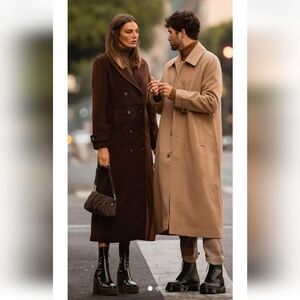 Noize FIRE! NWT! Peta Approved Zeppelin Maxi Vegan Wool Coat in Hickory. Sz Lg.